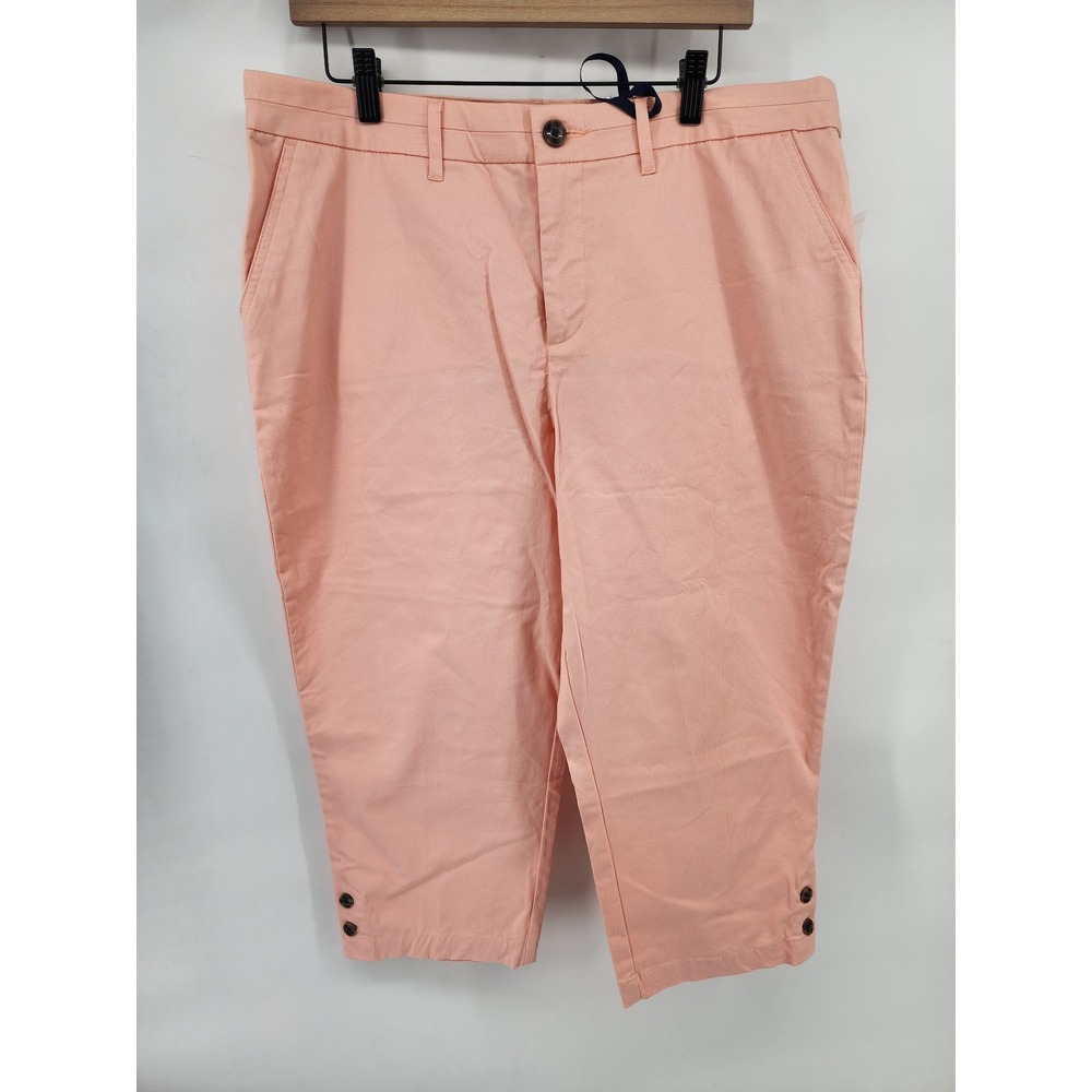 Croft & Barrow Womens Peach Stretch Mid Rise Capri Pants Size 18 NEW